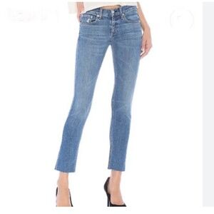 RAG & BONE DRE Capri Deville Women's Jeans Raw Hem Stretch Low Risen Size 25